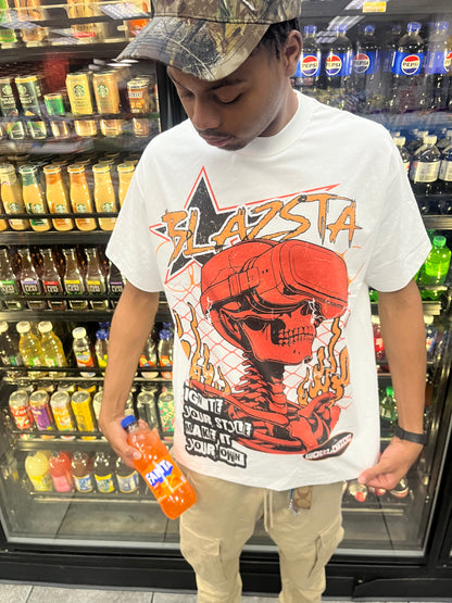 BLAZSTA SKULLY VR TEE ORANGE