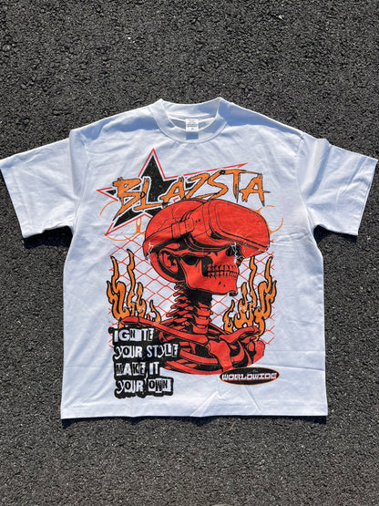 BLAZSTA SKULLY VR TEE ORANGE