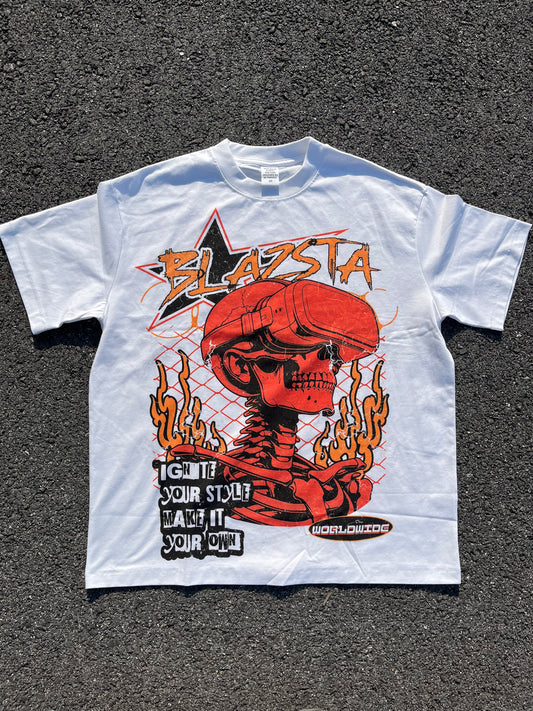 BLAZSTA SKULLY VR TEE ORANGE